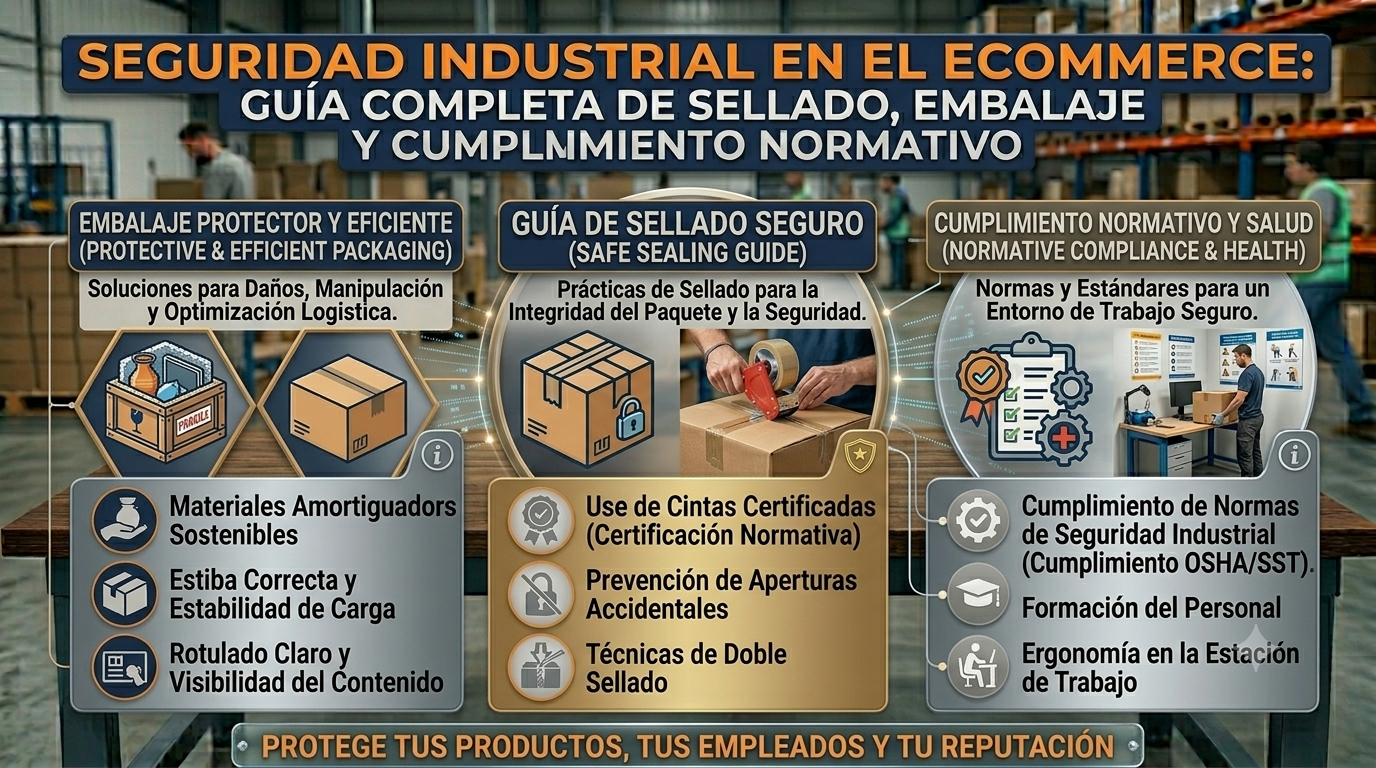Seguridad Industrial en el Ecommerce: Guía Completa de Sellado, Embalaje y Cumplimiento Normativo